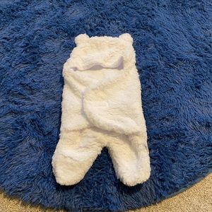 White Plush Infant Winter Swaddle